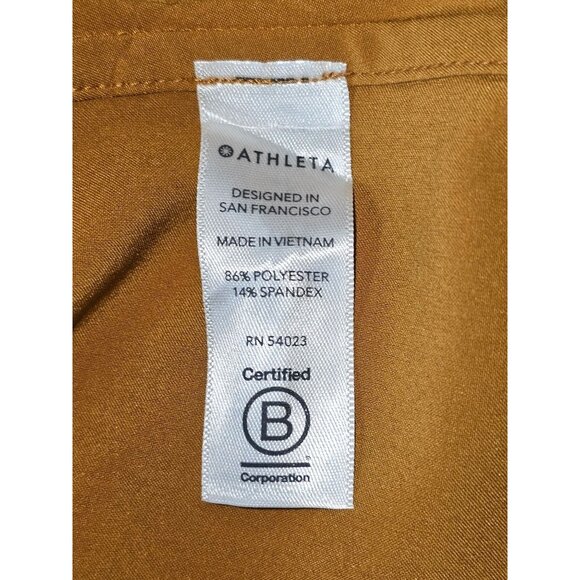 Athleta Women Marlow Drawstring V-Neck Short Sleeve Romper Tuscan Gold Sz S 2339 - Picture 9 of 13